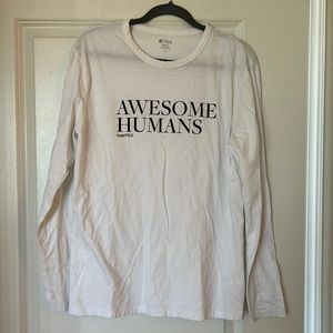 Figs white long sleeve Awesome Humans shirt. Size medium. Never worn